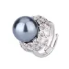 Nuevo Anillo Huabi Joyería 2024 Base de Cobre Chapado en Oro Perla Diamante Retro para Mujer 14mm