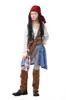 Conjunto de disfraz temático de pirata Capitán Jack Sparrow para padres e hijos, para niños y niñas, atuendo de cosplay para festivales occidentales, set de rol para juegos de rol