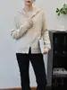 Chamarra Suéter con Capucha y Doble Cremallera 2025 Nuevo Diseño Otoño e Invierno Estilo Coreano Holgado Estilo Perezoso Cárdigan de Punto para Mujer