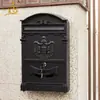 Caixa de Correio Estilo Europeu para Vila em Alumínio Fundido com Peças de Aço Inoxidável, Caixa de Correio Criativa, Caixa de Sugestões, Adereço para Fotografia ao Ar Livre