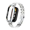 Adequado para Pulseira Xiaomi Mi Band 8, Pulseira de Aço Inoxidável Sólido com Três Contas, Pulseira de Metal Versão Cerâmica Xiaomi Mi Band 9