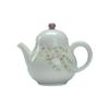 Tetera de Cerámica con Rosa Pintada a Mano Bajo Esmalte, Tetera para Preparar Té con Filtro, Tetera Individual de Porcelana Blanca, Tetera Pequeña Estilo Song sin Escaldaduras