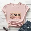 Comercio exterior europeo y americano transfronterizo deseo Día de la Madre mamá camiseta de manga corta con cuello redondo y estampado de letras a color