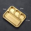 Plato para Barbacoa estilo Coreano 304 con Plato de Sabores de Tres Compartimentos Drenaje Plato para Dumplings Plato Picante Plato para Barbacoa Plato para Bistec