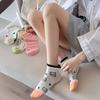 Calcetines Mekki Zhuji para Mujer Primavera y Verano Dibujos Animados Lindo Calcetines de Mujer Idea Hilo Calcetines Casuales Algodón Absorbentes del Sudor y Transpirables