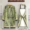 Nuevo Delantal de Lona Resistente a Manchas y al Desgaste para Cocina Casera Estilo Chino Delantal de Cintura para Cocinar Ropa Exterior Transpirable de Manga Larga Ropa de Trabajo para Mujer