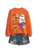 Sudadera linda y divertida de Halloween para mujer con diseño de fantasma, moño, flor, calabaza, murciélago para Amazon, Wish y tiendas independientes