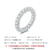 Anillo de Boda para Mujer 2025 Nuevo de Lujo Totalmente Diamantado Redondo de 3.0 mm Moissanita Bañado en Plata S925 Oro Blanco de 18 Quilates