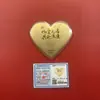 Barra de Ouro em Forma de Coração de 52mg, Ouro Puro 999, Dia dos Namorados, Presente de Aniversário, Ouro Atacado