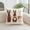 Funda de Almohada de Conejo de Peluche Estilo Crema Bordado para Dropshipping Transfronterizo Temu, Suave y Sin Relleno, Opcional
