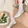 Meias Respiráveis Simples de Cor Sólida com Laço Vazado de Meia-Calça para Primavera e Verão Meias Curtas Respiráveis de Malha Meias Invisíveis Atacado