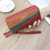 Billetera Larga para Mujer Estilo 2026 con Doble Cremallera, Estilo Coreano Bloques de Color Portamonedas de Gran Capacidad Bolso