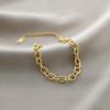 Pulseira de aço de titânio de venda internacional mais vendida, trevo de cinco folhas feminino, diamante, estilo, personalidade, coleção de revestimento a vácuo 18K