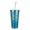 Nueva taza de hielo de diamante frío al vacío de acero inoxidable con gradiente de gran capacidad, taza de tubo de succión, taza de café informal de oficina