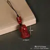 Cadena para Teléfono Móvil Pixiu de Cinabrio Cadena Corta Anti-Pérdida Cuerda de Colgante Hecha a Mano Colgante de Llavero de Coche de Alta Gama Cadena para Bolsa de Seguridad de Hombres y Mujeres