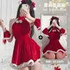 Fantasia de Natal Sexy Sedutora Uniforme Sexy de Puro Desejo Vestido Roupão Natalino Atmosfera Fofa Roupa de Ano Novo