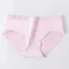 Calcinha de Algodão Live Simple com Forro de Algodão Feminina Cintura Média Leve Elástico na Cintura Estilo Japonês Cor Doce Calcinha Feminina