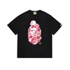 Fornecimento Atacadista Transfronteiriço de Marca Tendência de Comércio Exterior Algodão Puro Bape Cabeça de Macaco Tubarão Manga Curta Tubarão Macaco Camiseta