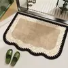 Alfombra de baño, alfombra antideslizante, alfombra anticaídas, especial para bañar, alfombrilla absorbente para pies para entrada de baño, imitación lino, para baño de casa