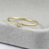 Luna Oboro y Estilo Sol Anillo de Boda Simple de Moda en Forma de Corazón para Mujer Chapado en Oro Real con Circonita Accesorios Explosivos Transfronterizos