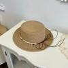 Sombrero de paja bohemio estilo denim sombrero de jazz femenino verano viaje vacaciones sombrero de protección solar sombrero de paja de copa plana femenino