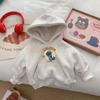 Roupas Infantis Moletom Outono e Inverno para Meninas 2026 Novo Estilo Crianças Moletom Forrado com Lã Estiloso Estilo Coreano Espessado com Capuz para Meninos e Bebês