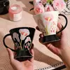 Taza de Agua de Cerámica, Taza de Desayuno Doméstica de Lujo Ligero, Copa de Oficina, Nueva Taza de Café de Aspecto Elegante para Regalar