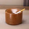 Mesa de Centro para Sala de Estar Doméstica Cinzeiro de Cerâmica Anti-Poeira com Tampa, Cinzeiro Elegante de Estilo Antigo para Escritório