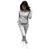 Traje casual de moda transfronteriza europea y americana para mujer otoño e invierno Nuevo suéter con capucha y forro polar pantalones deportivos para mujer Comercio exterior Moda para mujer