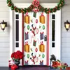 Decoración de Cubierta de Puerta de Navidad Tela de Fondo Verde de Navidad Cubierta de Puerta de Navidad Colgante de Puerta Decoración de Fiesta de Año Nuevo Tapiz de Cubierta de Puerta