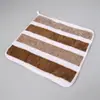 Toalla facial de limpieza para el hogar personalizada, toalla facial de forro polar de coral, toalla cuadrada pequeña de rayas anchas y estrechas, suave, absorbente, toalla engrosada