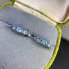Pendientes de Plata de Ley 925 con Aguamarina Natural Incrustada Anillo para Mujer Joyería de Piedras Preciosas de Colores Dropshipping