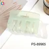 Pinza para el pelo de color gelatina Qiyue Ps de alta gama transparente tipo tiburón para mujer estilo coreano versátil dulce accesorio para el pelo al por mayor