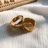 Anillo de rombos versátil de moda para dama, no se decolora, mismo estilo que los bloggers europeos y americanos, anillo apilable ancho estrecho Clásico