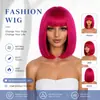 Pelucas de Estilo Europeo y Americano, Bob Recto con Flequillo, Cabello Corto Recto Estilo Estudiante, Estilo Bobo, Set de Pelucas Coloridas de Anime para Halloween