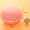 Caixa de armazenamento de esponja de maquiagem tipo macaron, caixa de joias, caixa de armazenamento de brincos e tarraxas, caixa de embalagem portátil para colares para uso doméstico e viagens