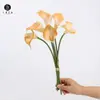 Ventas Directas de Fábrica Ramo Mini de Lirio de Agua Calla Tacto PU Lirio de Agua Calla Accesorios para Arreglos Florales para el Hogar Decoración Ramo de Boda