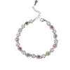 Pulsera de Plata de Ley S925 con Turmalina Natural y Piedras Preciosas de Colores, Joyería de Turmalina Fresca y Elegante para Mujeres, Venta al por mayor de Piedras Preciosas de Colores Naturales