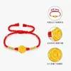 Pulsera de Oro Puro 999 Candado de la Suerte Flor de Loto con Cuentas de la Fortuna, Regalo para Mamá o Novia, Regalo de Vacaciones, Artículo Popular para Transmisiones en Vivo