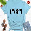 Moda europea y americana 2025 1989ts camiseta redonda simple estampada para hombre y mujer europea y americana