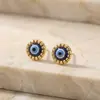 Pendientes Pequeños Circulares en Espiral con Goteo de Aceite de Diablo Estilo Europeo y Americano Transfronterizo con un Diseño de Lujo Ligero, Moda Gótica y Elegantes Accesorios para Orejas