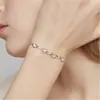 Pulsera de Moda Mori Plateada Estilo Japonés y Coreano Sansheng III Shili Flor de Durazno Pulsera de Flor de Diamante para Niña Joyería