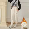 Pantalones deportivos para niños con forro polar engrosado otoño e invierno nueva ropa infantil sueltos con cordón en el tobillo Pantalones casuales para niñas en vivo caliente