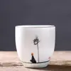 Taza de té pintada a mano taza de té de cerámica pastel juego de té kung fu taza de té pequeña porcelana blanca taza grande individual Taza de Maestro