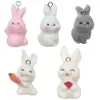 Resina Creativa Conejo Flocado Animal Pequeño Colgante Muñeco Hecho a Mano DIY Encanto de Teléfono 3D Accesorio