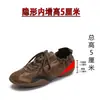 Sapatos rasos estilo alemão de sola fina para mulheres 2026 Uva 5cm de salto embutido ~ Bico redondo retalhos estampa de leopardo elástico confortável sapatos de mola