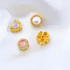 Caja Mágica de Mariposa de Cobre Dorado Estilo Chino con Cristales Incrustaciones de Perla Calcedonia Superficie de Huevo Accesorios para Pulseras Collares Joyería DIY