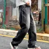 Novedades para Otoño: Jeans Retro Americanos con Salpicaduras de Tinta para Hombre, Pantalones Rectos Sueltos, Pantalones Largos de Pierna Ancha de Moda