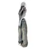 Calça Jeans Lavada Desgastada com Barra Desfiada Estilo Americano para Mulheres, Primavera e Outono High Street Reta Solta Emagrecedora Wide-Leg com Caimento Comprida Tendência
