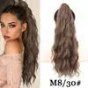 Peruca Rabo de Cavalo Alto com Presilha para Cabelo Longo Levemente Cacheado para Mulheres, Cabelo Longo Estilo Europeu e Americano, Peruca Rabo de Cavalo com Presilha Onda d'Água Onda Grande